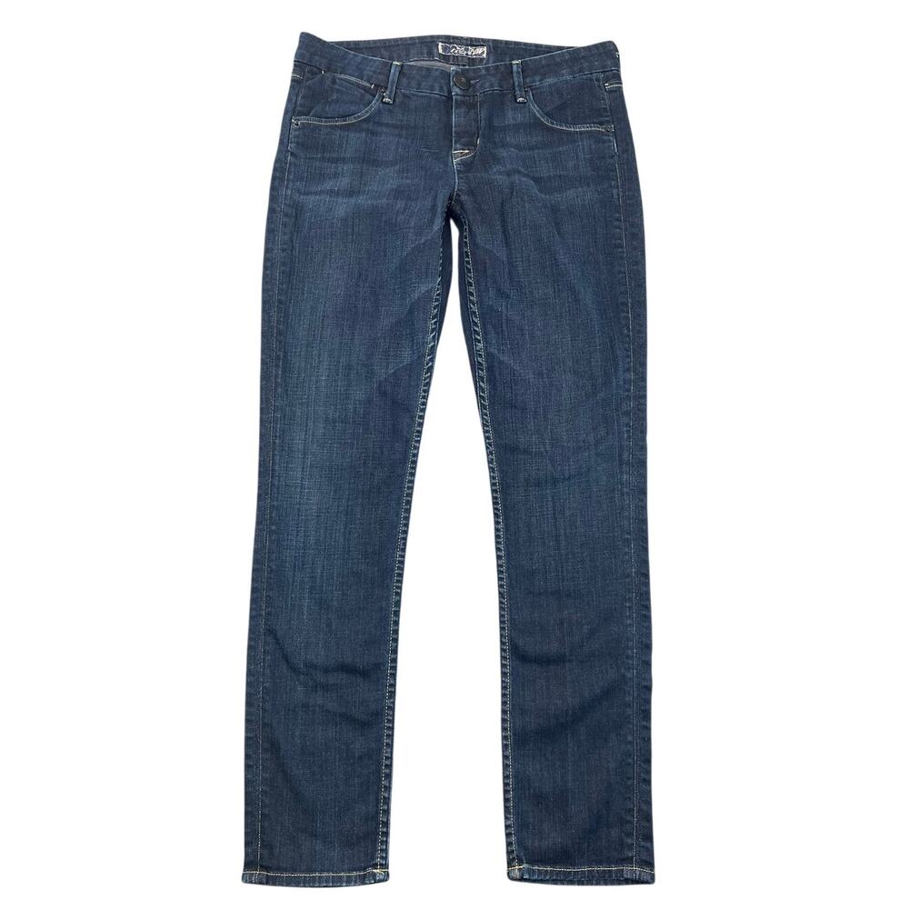 Hudson Dark Wash Skinny Jeans Low Rise Stretch Denim USA Made Union Jack - 29
